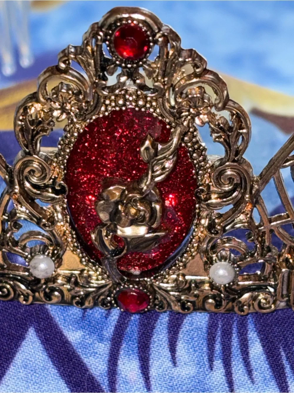 Disney Princess Snow White Crown Gemstone Red  Rhinestone Costume Accessory